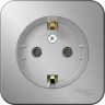 Розетка SCHNEIDER ELECTRIC BLANCA с заземлением, без шторок, (компакт), с изолирующей пластиной, 16А, 250В, алюминий BLNRA110113