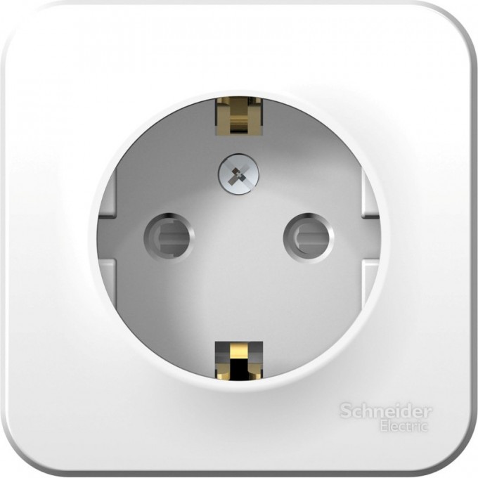 Розетка SCHNEIDER ELECTRIC BLANCA с заземлением, со шторками, 16А, 250В, белый BLNRA011101