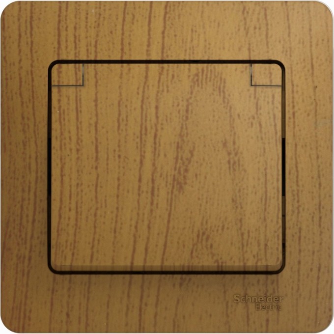 Розетка SCHNEIDER ELECTRIC GLOSSA с заземлением, со шторкой, с крышкой, в сборе, дерево дуб GSL000546