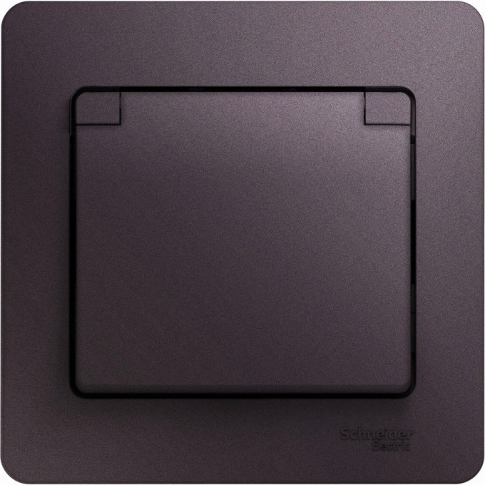 Розетка SCHNEIDER ELECTRIC GLOSSA с заземлением, со шторкой, с крышкой, в сборе, сиреневый туман GSL001446