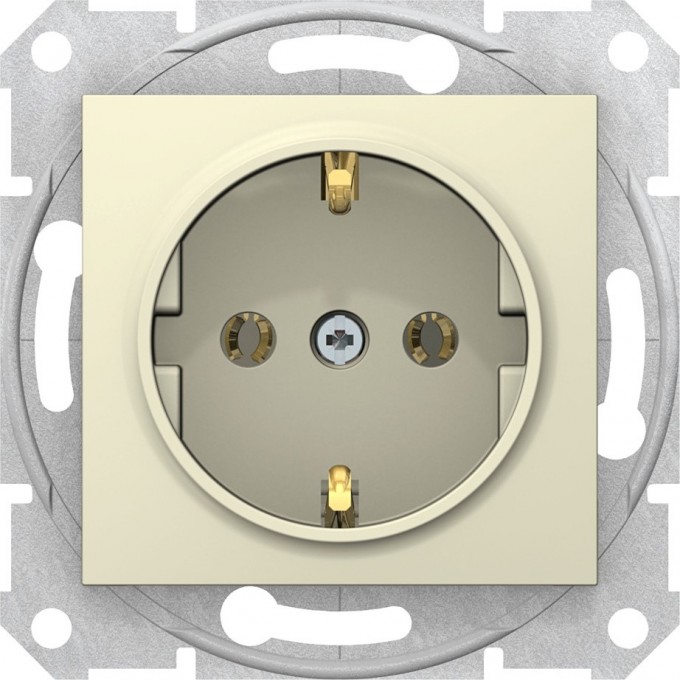 Розетка SCHNEIDER ELECTRIC SEDNA c з/к, без шторок, быстрозажимные контакты, бежевый SDN3001847
