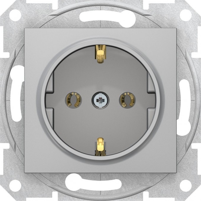 Розетка SCHNEIDER ELECTRIC SEDNA с зазем. конт., без защит. шторок, 16А, 250В, алюминий SDN3000560