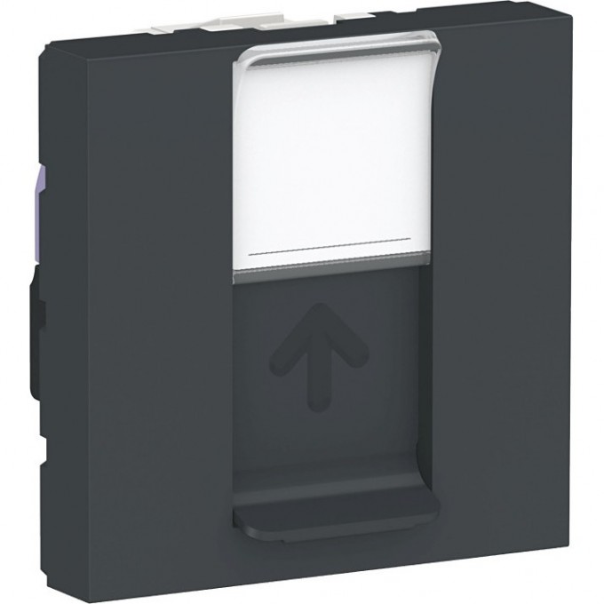 Розетка SCHNEIDER ELECTRIC UNICA MODULAR компьютерная,RJ45,одиночная, кат.6 UTP,2 модуля, антрацит NU341554