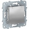 Розетка SCHNEIDER ELECTRIC UNICA NEW с заземлением, со шторками, с крышкой, 16 А, 250 В, IP40, алюминий NU503730TA