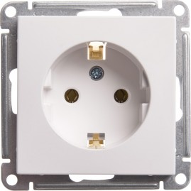 Розетка SCHNEIDER ELECTRIC W59 с заземлением без шторок, 16А, механизм, белый