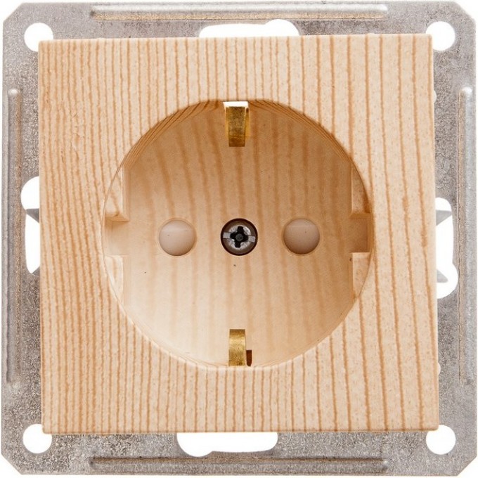 Розетка SCHNEIDER ELECTRIC W59 с заземлением со шторками, 16А, механизм, сосна RS16-152-7-86