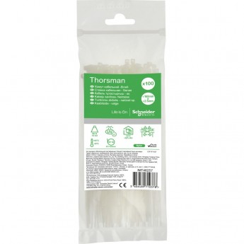 Стяжка кабельная 160х2.5 БЕЛАЯ (100шт)