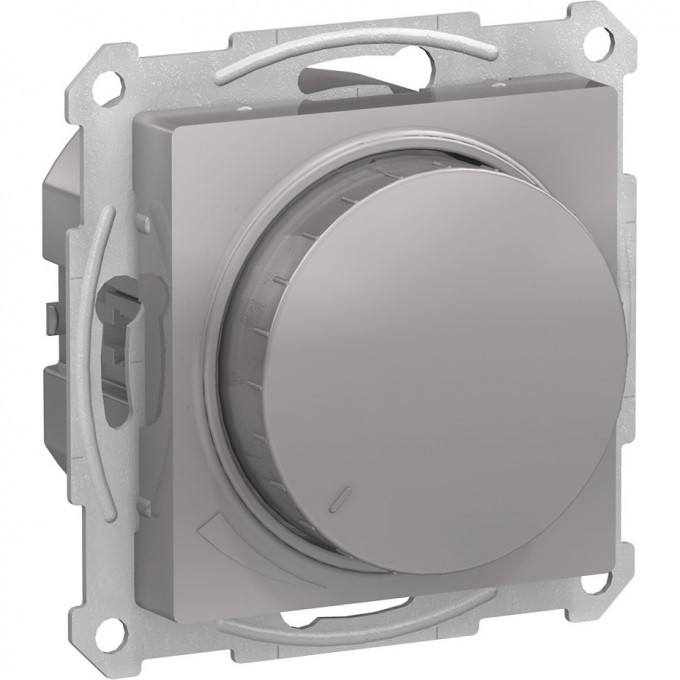 Светорегулятор (диммер) SCHNEIDER ELECTRIC ATLASDESIGN, поворотно-нажимной, LED, RC, 630Вт, механизм, алюминий ATN000336