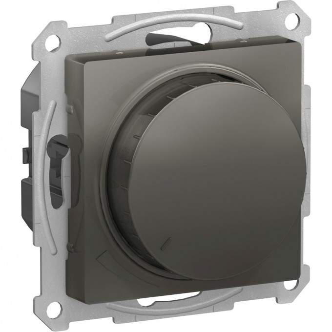 Светорегулятор (диммер) SCHNEIDER ELECTRIC ATLASDESIGN, поворотно-нажимной, LED, RC, 630Вт, механизм, сталь ATN000936