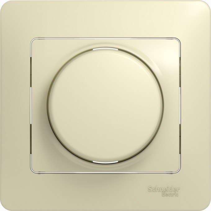 Светорегулятор (диммер) SCHNEIDER ELECTRIC GLOSSA, поворотно-нажимной, LED, RC, 630Вт, в сборе, бежевый GSL000237