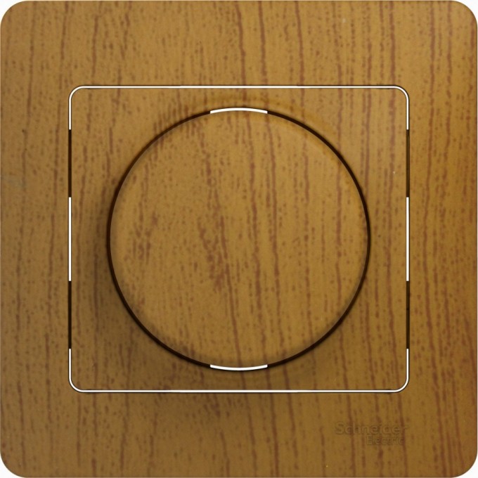 Светорегулятор (диммер) SCHNEIDER ELECTRIC GLOSSA, поворотно-нажимной, LED, RC, 630Вт, в сборе, дерево дуб GSL000537