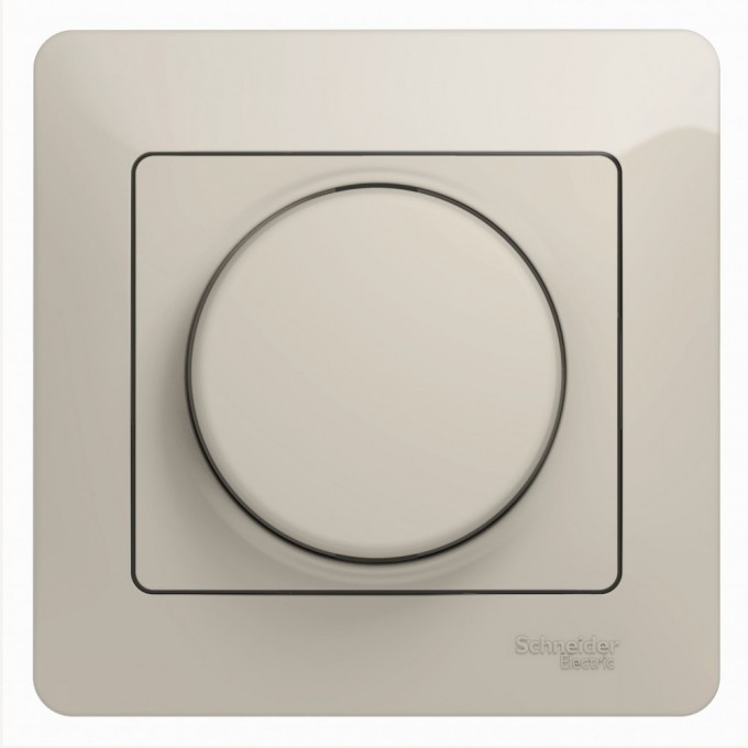 Светорегулятор (диммер) SCHNEIDER ELECTRIC GLOSSA, поворотно-нажимной, LED, RC, 630Вт, в сборе, молочный GSL000937