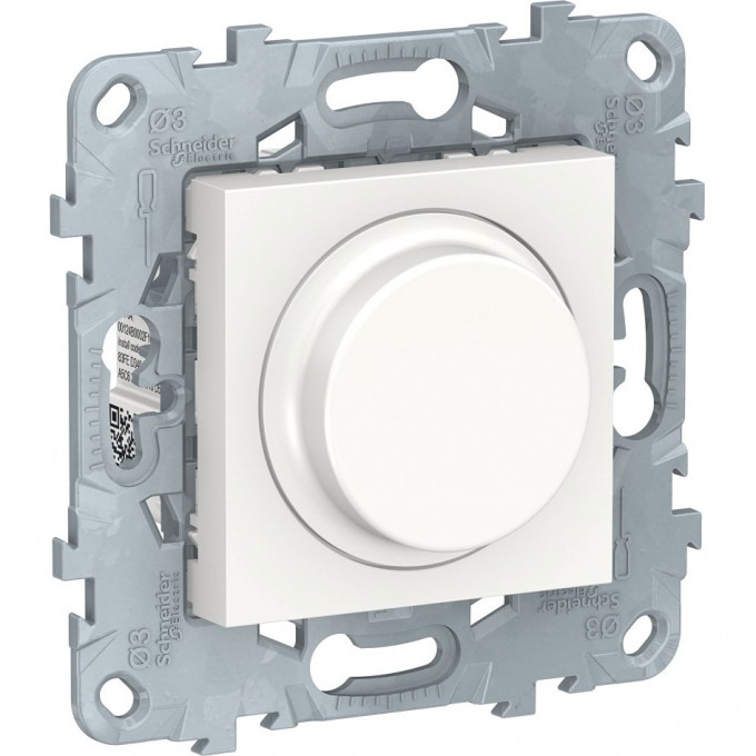 Светорегулятор (диммер) SCHNEIDER ELECTRIC UNICA NEW WISER поворотно-нажимной, универсальный 7-200Вт, белый NU551618