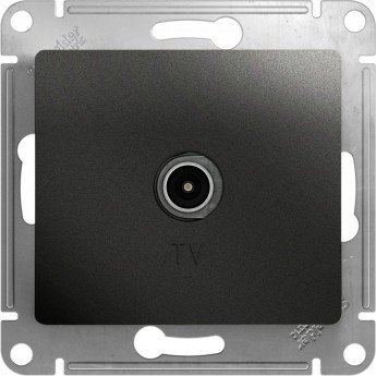 TV розетка SCHNEIDER ELECTRIC GLOSSA проходная 4DB, механизм, АНТРАЦИТ