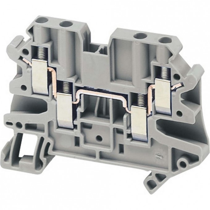 Клеммник винтовой проходной SCHNEIDER ELECTRIC LINERGY, с сечением провода 4ММ2, 4 точки подключения, серый NSYTRV44