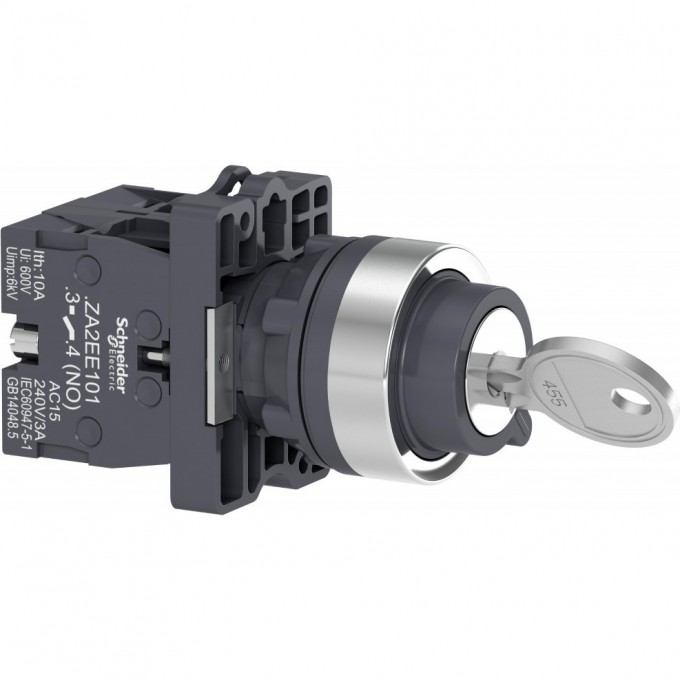 Переключатель с ключом SCHNEIDER ELECTRIC HARMONY EASY XA2, 3 позиции, фиксатор, 2НO XA2EG03