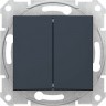 Переключатель 2-клавишный SCHNEIDER ELECTRIC SEDNA, сх.6+6, 10А, 250В, графит SDN0600170