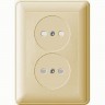 Розетка двойная SCHNEIDER ELECTRIC W59 без заземления со шторками, 16А, в сборе, слоновая кость RS16-254-28