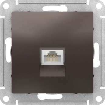 Розетка компьютерная SCHNEIDER ELECTRIC ATLASDESIGN RJ45 кат. 6A механизм, мокко