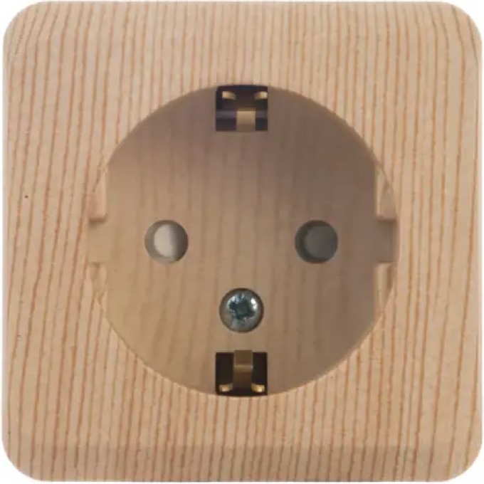 Розетка SCHNEIDER ELECTRIC ЭТЮД с заземлением со шторками 16А 250B, сосна, Россия PA16-004D