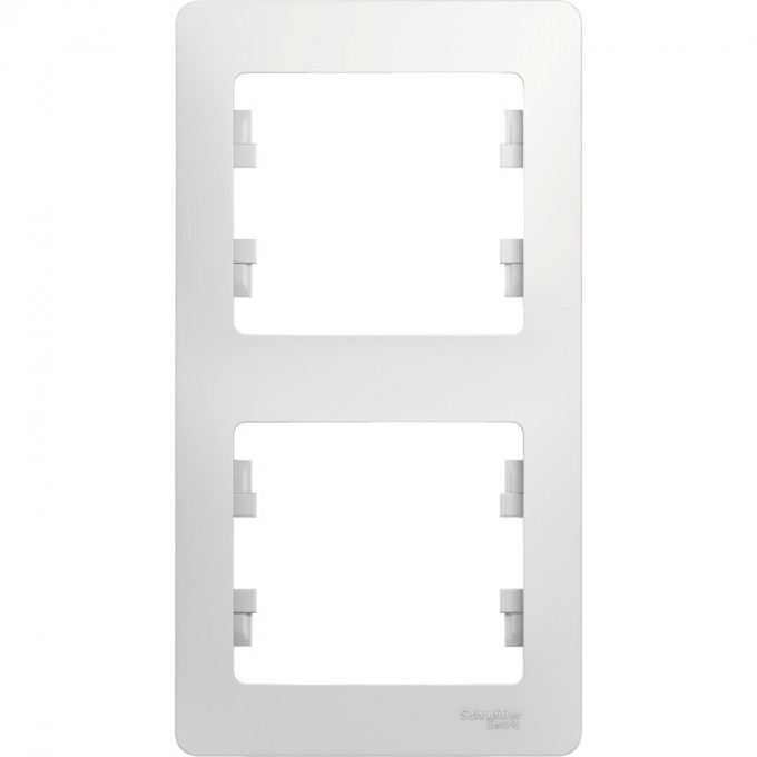 2-постовая рамка SCHNEIDER ELECTRIC GLOSSA, вертикальная, БЕЛЫЙ GSL000106