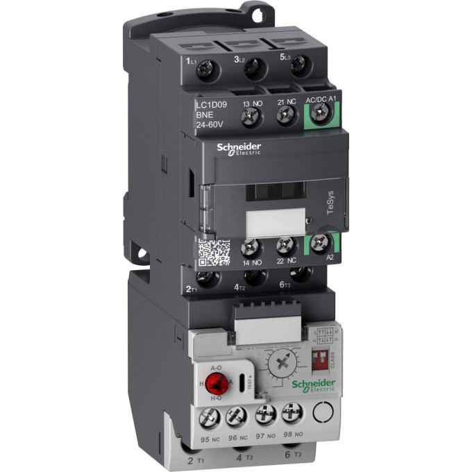 Контактор SCHNEIDER ELECTRIC TESYS D 3P,25A,НО+НЗ, с универсальной катушкой управления 24-60BAC/DC LC1D25BNE
