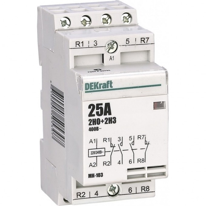 Модульный контактор DEKRAFT 2НО+2НЗ 32А 230В МК-103 18076DEK
