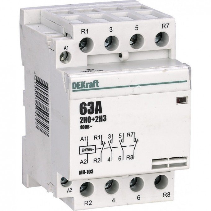 Модульный контактор DEKRAFT 2НО+2НЗ 63А 230В МК-103 18090DEK