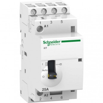 Модульный контактор с ручным управлением SCHNEIDER ELECTRIC ACTI9 iCT25A 4Н